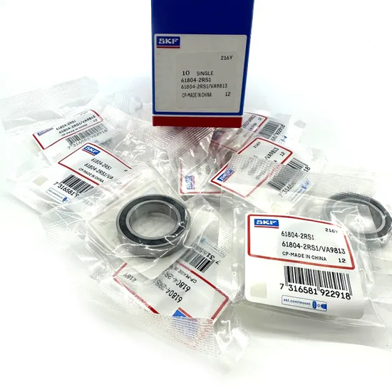 Rubber Sealed Deep Groove Ball Bearing SKF 61804-2RS1 20x32x7mm for Industrial Machinery Lubricated with Grease or Oil