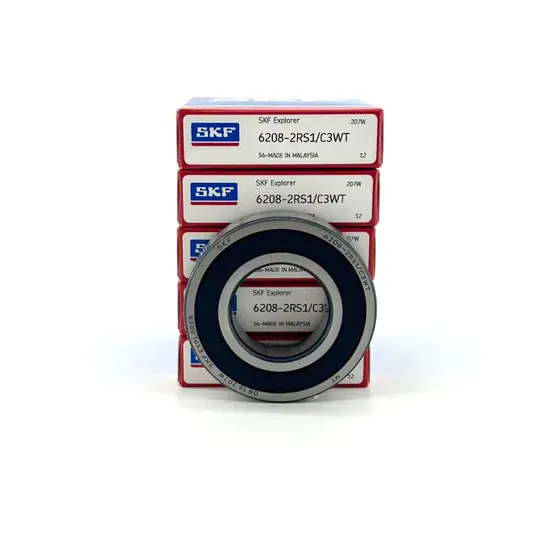 Double Rubber Seal Deep Groove Ball Bearing SKF 6208-2RS1 C3 40x80x18mm for Industrial Machinery