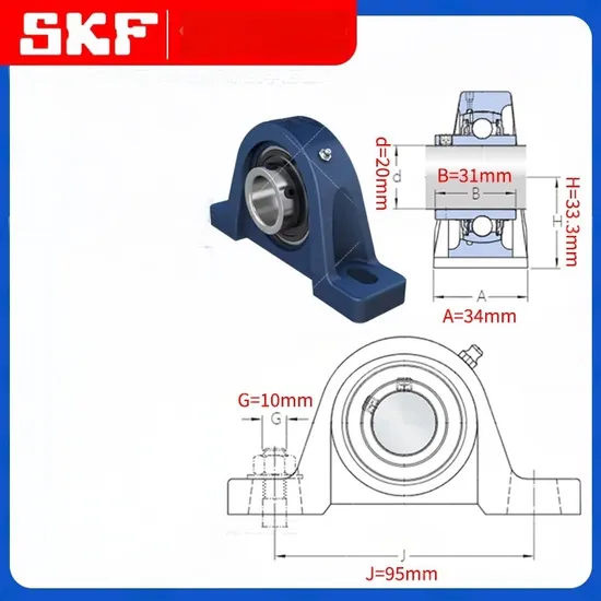 UCP204 Pillow Block Mounted Bearing with Spherical Raceway for High-Speed Applications