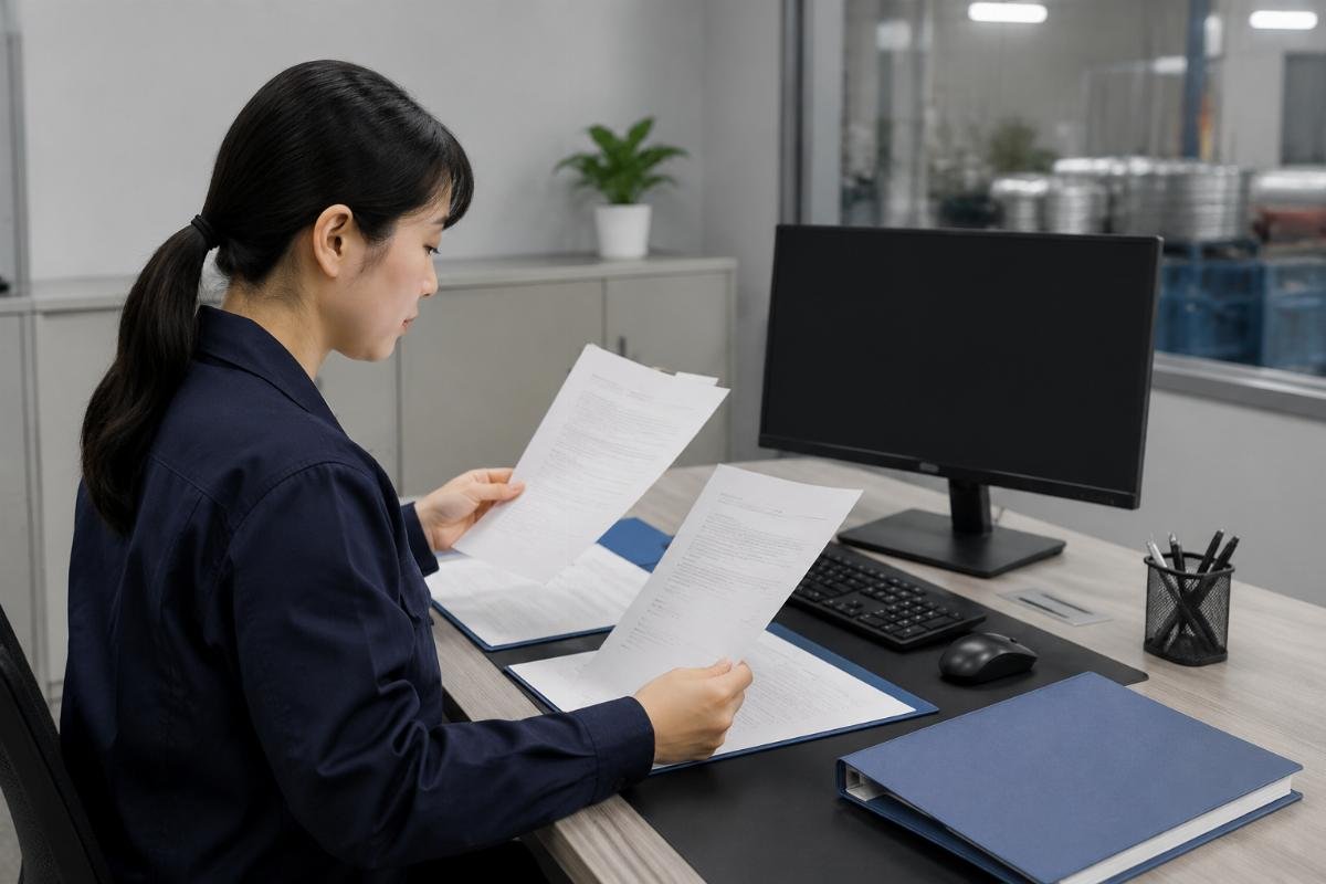 Document verification workflow showing bill of lading packing list and certificate of origin cross-check