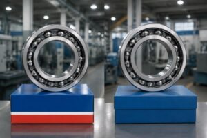 Side-by-side comparison of SKF and NTN radial internal clearance tables highlighting C3 and CM ranges